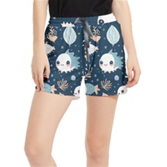 Fish Pattern Women s Runner Shorts by Valentinaart