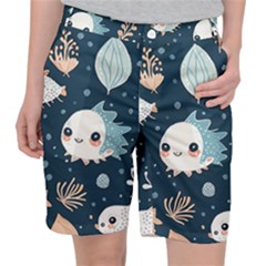 Fish Pattern Women s Pocket Shorts by Valentinaart