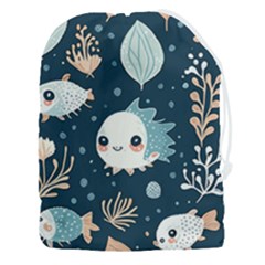 Fish Pattern Drawstring Pouch (3xl) by Valentinaart