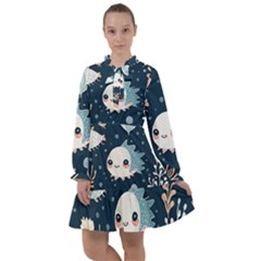 Fish Pattern All Frills Chiffon Dress by Valentinaart