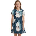 Fish pattern Kids  Bow Tie Puff Sleeve Dress View1