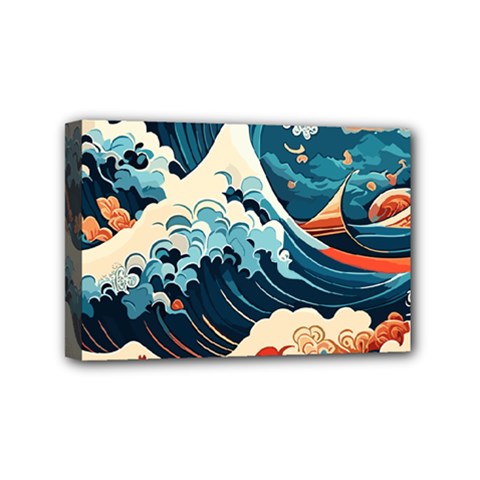 Wave Pattern Mini Canvas 6  X 4  (stretched) by Valentinaart