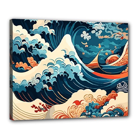 Wave Pattern Canvas 20  X 16  (stretched) by Valentinaart