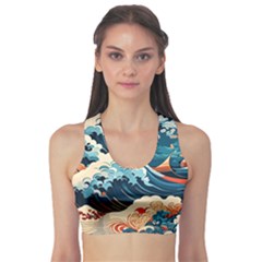 Wave Pattern Fitness Sports Bra by Valentinaart