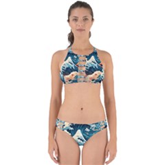 Wave Pattern Perfectly Cut Out Bikini Set by Valentinaart