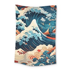 Wave Pattern Small Tapestry by Valentinaart