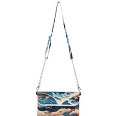 Wave Pattern Mini Crossbody Handbag by Valentinaart