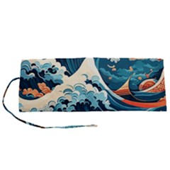 Wave Pattern Roll Up Canvas Pencil Holder (s) by Valentinaart