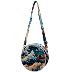 Wave Pattern Crossbody Circle Bag by Valentinaart