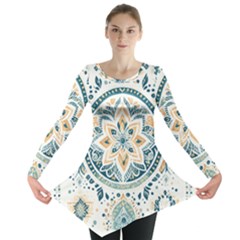 Boho Pattern Long Sleeve Tunic  by Valentinaart