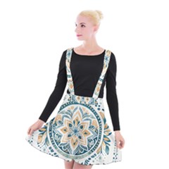 Boho Pattern Suspender Skater Skirt by Valentinaart