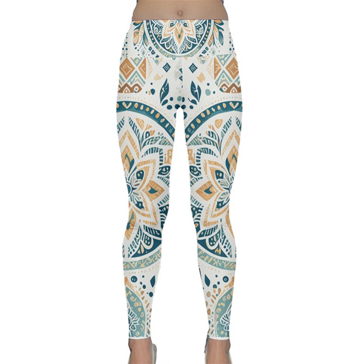 Boho pattern Lightweight Velour Classic Yoga Leggings