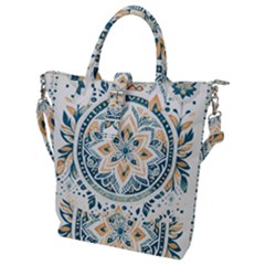 Boho Pattern Buckle Top Tote Bag by Valentinaart