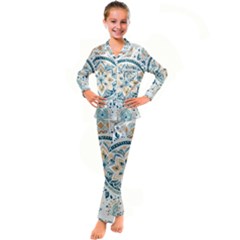 Boho Pattern Kids  Satin Long Sleeve Pajamas Set by Valentinaart