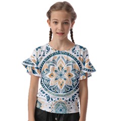 Boho Pattern Kids  Cut Out Flutter Sleeves by Valentinaart