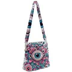 Eyes Pattern Zipper Messenger Bag by Valentinaart