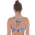 Eyes pattern Cross String Back Sports Bra View2