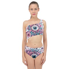 Eyes Pattern Spliced Up Two Piece Swimsuit by Valentinaart