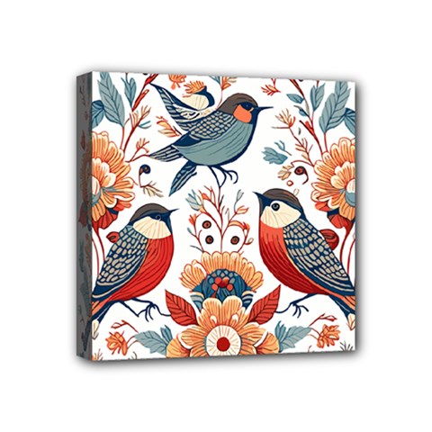 Birds Mini Canvas 4  X 4  (stretched) by Valentinaart