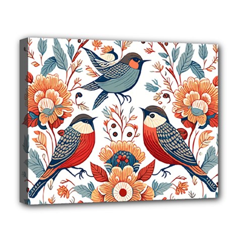 Birds Deluxe Canvas 20  X 16  (stretched) by Valentinaart