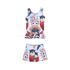 Birds Kids  Boyleg Swimsuit by Valentinaart