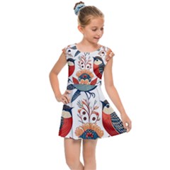 Birds Kids  Cap Sleeve Dress by Valentinaart