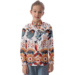 Birds Kids  Long Sleeve Shirt by Valentinaart