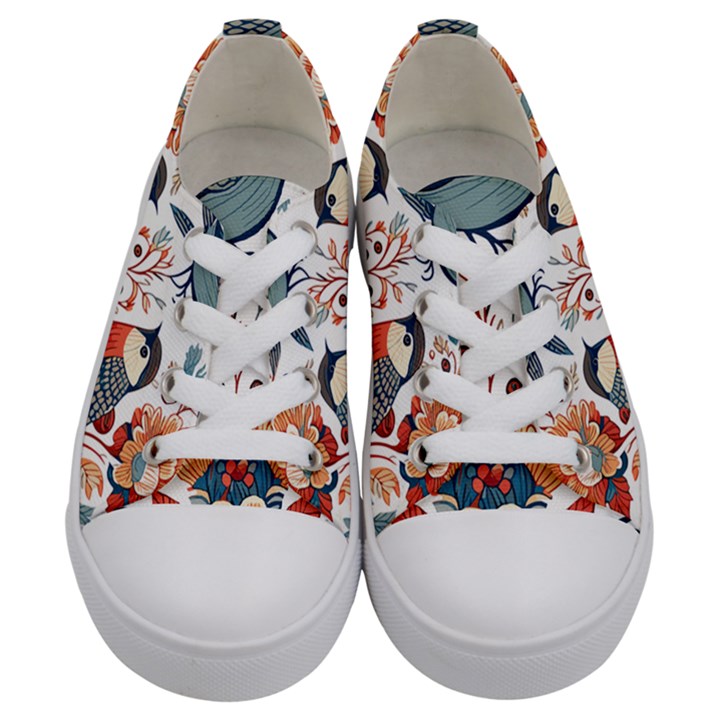 Birds Kids  Low Top Canvas Sneakers