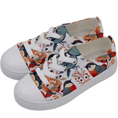 Birds Kids  Low Top Canvas Sneakers by Valentinaart