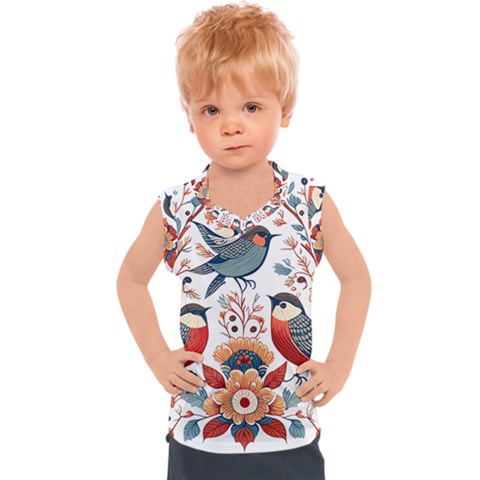 Birds Kids  Sport Tank Top by Valentinaart