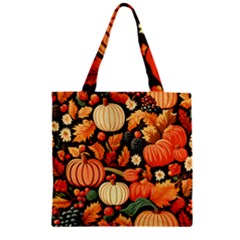 Thanksgiving Pattern Zipper Grocery Tote Bag by Valentinaart