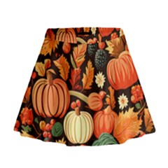 Thanksgiving Pattern Mini Flare Skirt by Valentinaart