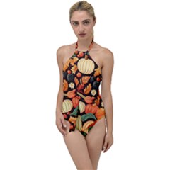 Thanksgiving Pattern Go With The Flow One Piece Swimsuit by Valentinaart