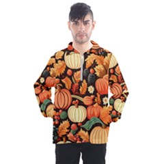 Thanksgiving Pattern Men s Half Zip Pullover by Valentinaart