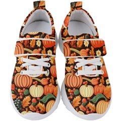 Thanksgiving Pattern Kids  Velcro Strap Shoes by Valentinaart