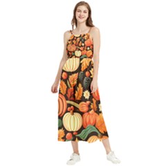 Thanksgiving Pattern Boho Sleeveless Summer Dress by Valentinaart