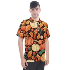 Thanksgiving Pattern Men s Polo T-shirt by Valentinaart