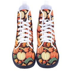 Thanksgiving Pattern Men s High-top Canvas Sneakers