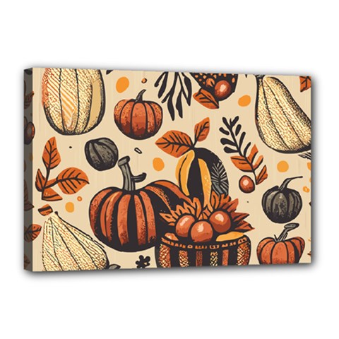 Thanksgiving pattern Canvas 18  x 12  (Stretched)