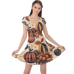 Thanksgiving Pattern Cap Sleeve Dress by Valentinaart