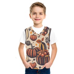 Thanksgiving pattern Kids  Basketball Tank Top