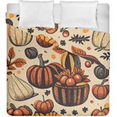 Thanksgiving Pattern Duvet Cover Double Side (king Size) by Valentinaart