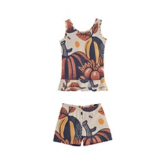 Thanksgiving pattern Kids  Boyleg Swimsuit