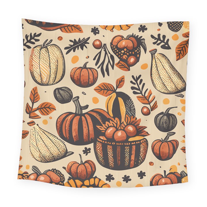 Thanksgiving pattern Square Tapestry (Large)