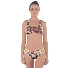 Thanksgiving pattern Criss Cross Bikini Set