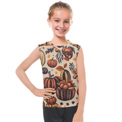 Thanksgiving Pattern Kids  Mesh Tank Top by Valentinaart