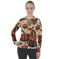 Thanksgiving pattern Women s Pique Long Sleeve T-Shirt