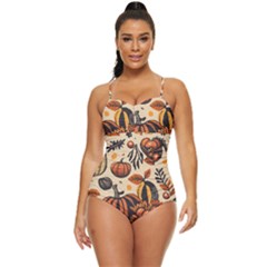 Thanksgiving pattern Retro Full Coverage Swimsuit