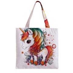 Baby Unicorn T- Shirt Colourful Bay Unicorn T- Shirt Yoga Reflexion Pose T- Shirtyoga Reflexion Pose T- Shirt Zipper Grocery Tote Bag by hizuto