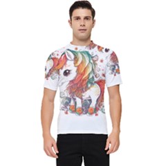 Baby Unicorn T- Shirt Colourful Bay Unicorn T- Shirt Yoga Reflexion Pose T- Shirtyoga Reflexion Pose T- Shirt Men s Short Sleeve Rash Guard by hizuto